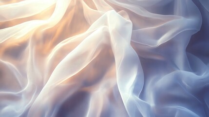 Obraz premium Soft, flowing white fabric with warm light.