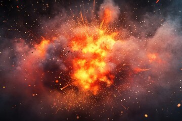 Naklejka premium Realistic and colorful explosion effect isolated