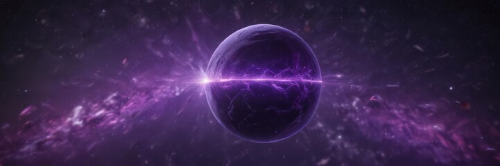 Obraz premium Floating orb, vibrant purple cosmic dust surrounds , astral, artwork