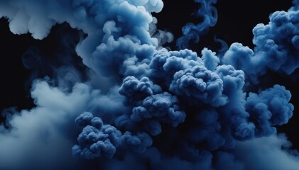 Navy blue and black smoke plumes, swirling chaos , photo, smoke, black