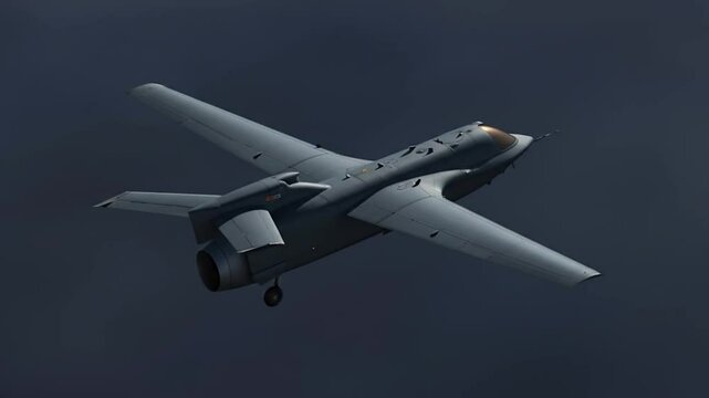 B-2 bomber Northrop Grumman X47B drone in flight for military, technology, aviation, defense, and aerospacethemed projects or presentations.