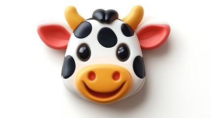 Happy cow face design in vibrant style high resolution picture