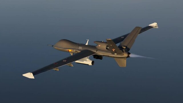 B-2 bomber Northrop Grumman X47B drone in flight for military, technology, aviation, defense, and aerospacethemed projects or presentations.