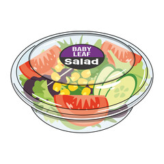 プラスチックカップに入ったサラダ