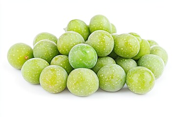 Ripe green olives isolated on white background