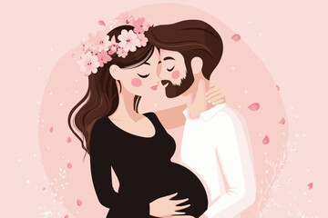  illustration of love and motherhood on a soft background.
