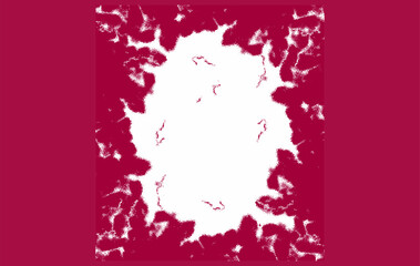 Abstract Red and White Blob with Circular Frame