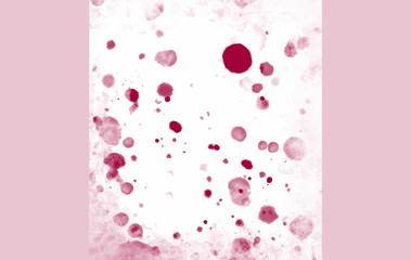 Abstract Watercolor Splatter with Red Ink Spots