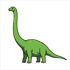 A cartoon illustration of a dinosaur resembling a Brachiosaurus, featuring a long neck and small head.
