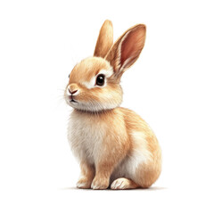 Obraz premium Playful rabbit in a studio setting animal portrait close-up. Isolated on transparent background, png.