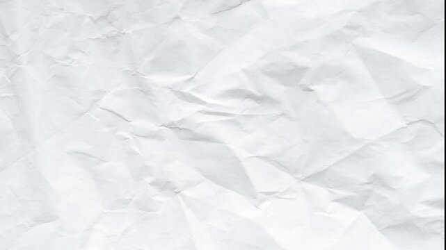 Crumpled paper texture transition dynamic visual of creased white surface shifting in closeup.