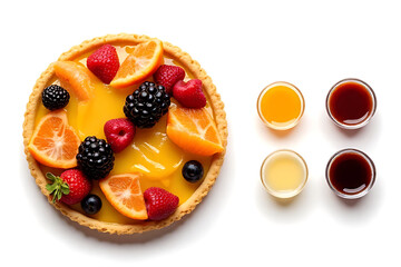 Delicious fruit tart creation kitchen food photography bright aerial culinary delight