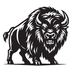 Distinct bison silhouette vector created for powerful visual assets – bison silhouette – bison vector – bison illustration – silhouette of bison

