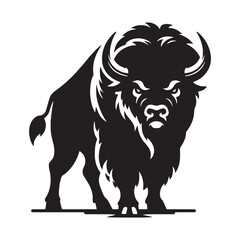 High-definition bison silhouette vector tailored for bold branding projects – bison silhouette – bison vector – bison illustration – silhouette of bison


