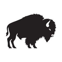 Minimalist bison silhouette vector ideal for dynamic branding assets – bison silhouette – bison vector – bison illustration – silhouette of bison

