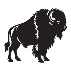 Polished bison silhouette vector perfect for powerful brand visuals – bison silhouette – bison vector – bison illustration – silhouette of bison

