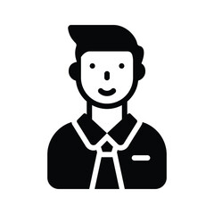 Download our premium glyph style icon of male employee