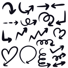 Set of Hand drawn arrows black