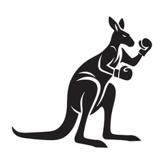 Artistic boxing kangaroo silhouette vector perfect for creative design concepts – boxing kangaroo silhouette – kangaroo vector – kangaroo illustration – silhouette of boxing kangaroo


