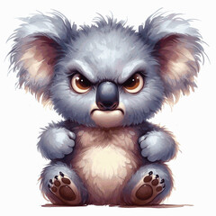 Sapfire Scowl koala angry isolated watercolor vector illustration svg    © Arun168