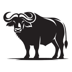 Precise buffalo silhouette vector crafted for professional branding projects – buffalo silhouette – buffalo vector – buffalo illustration – silhouette of buffalo


