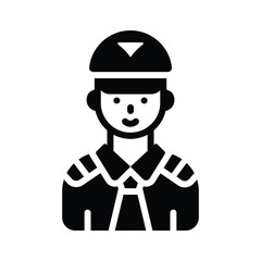 A customizable glyph style icon depicting pilot profile