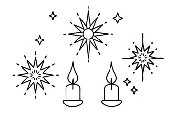 Classic Festive Firelight Outline