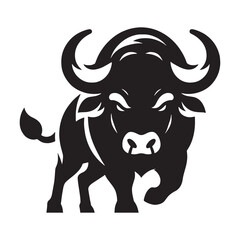 Precise buffalo silhouette vector designed for sharp brand identity visuals – buffalo silhouette – buffalo vector – buffalo illustration – silhouette of buffalo

