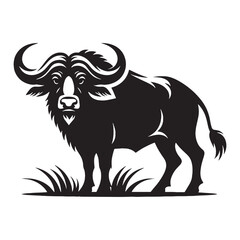 High-definition buffalo silhouette vector crafted for bold branding projects – buffalo silhouette – buffalo vector – buffalo illustration – silhouette of buffalo

