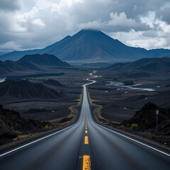volcanic landscape along the Chain of Craters Road in Hawaii Volcanoes National Park