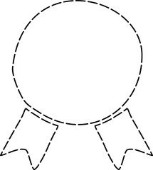 Ribbons and banner dashed line