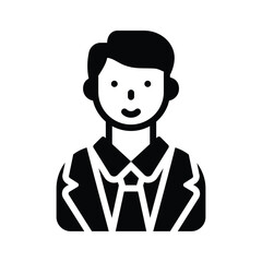 An editable glyph style icon showing school principal