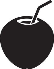 green coconut icon vector style silhouette design art illustrator