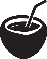 green coconut icon vector style silhouette design art illustrator