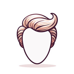 Modern pompadour hairstyle silhouette in light purple. Ideal for barbershop promotions, hair salon marketing, men's fashion blogs, or style guide illustrations.