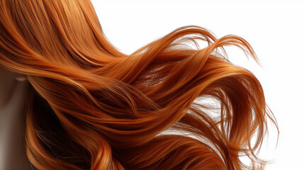 Bold and Beautiful: Red Copper Hair Gently Waves for Beauty Product Concept