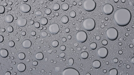 A Sea of Droplets: Macro View of Water on Flat Grey Surface