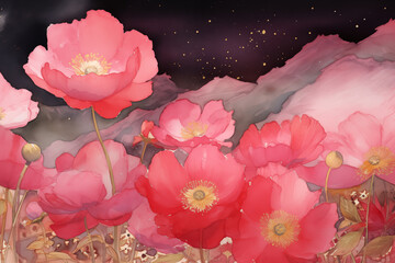 japanese abstract art flowers