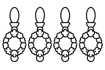 Classic Wreath and Knocker Linework Art