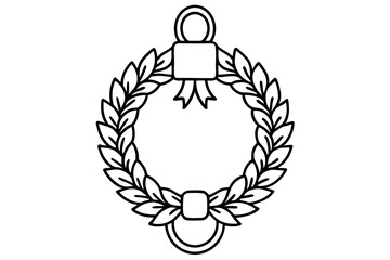 Classic Wreath and Knocker Linework Art