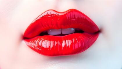 Obraz premium Red lipstick isolated on white background