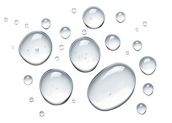 Close-up of Clear Water Droplets on PNG and transparent background