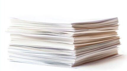 Exam sheets isolated on white background