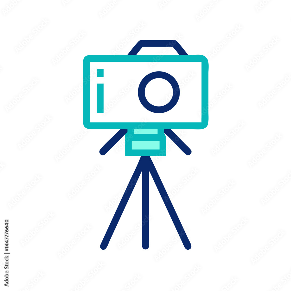 Aufkleber camera on tripod representing photo booth and event photography icon