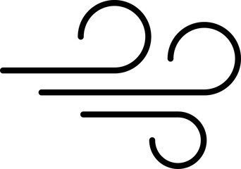 Wind stroke outline icon isolated on transparent background flat vector illustration. Air sign icon. Pixel perfect. Wind icon set. Blowing wind outline icons.