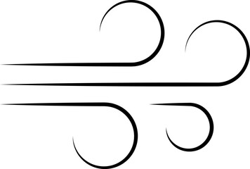 Wind stroke outline icon isolated on transparent background flat vector illustration. Air sign icon. Pixel perfect. Wind icon set. Blowing wind outline icons.