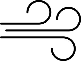 Obraz premium Wind stroke outline icon isolated on transparent background flat vector illustration. Air sign icon. Pixel perfect. Wind icon set. Blowing wind outline icons.
