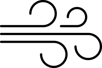 Wind stroke outline icon isolated on transparent background flat vector illustration. Air sign icon. Pixel perfect. Wind icon set. Blowing wind outline icons.