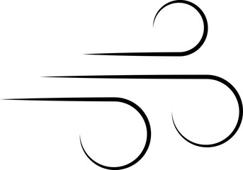 Wind stroke outline icon isolated on transparent background flat vector illustration. Air sign icon. Pixel perfect. Wind icon set. Blowing wind outline icons.