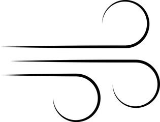 Wind stroke outline icon isolated on transparent background flat vector illustration. Air sign icon. Pixel perfect. Wind icon set. Blowing wind outline icons.
